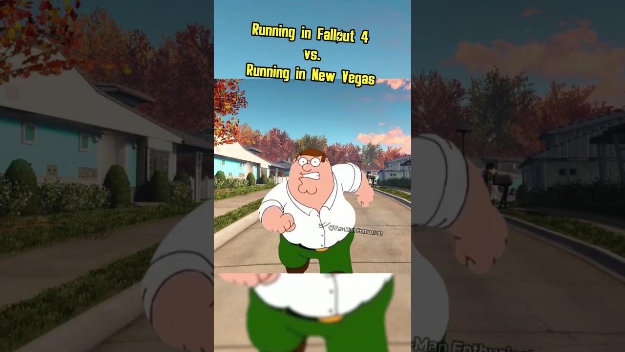 Running in Fallout 4 vs running in  Fallout New Vegas: #fallout #memes #shorts #fallout4
