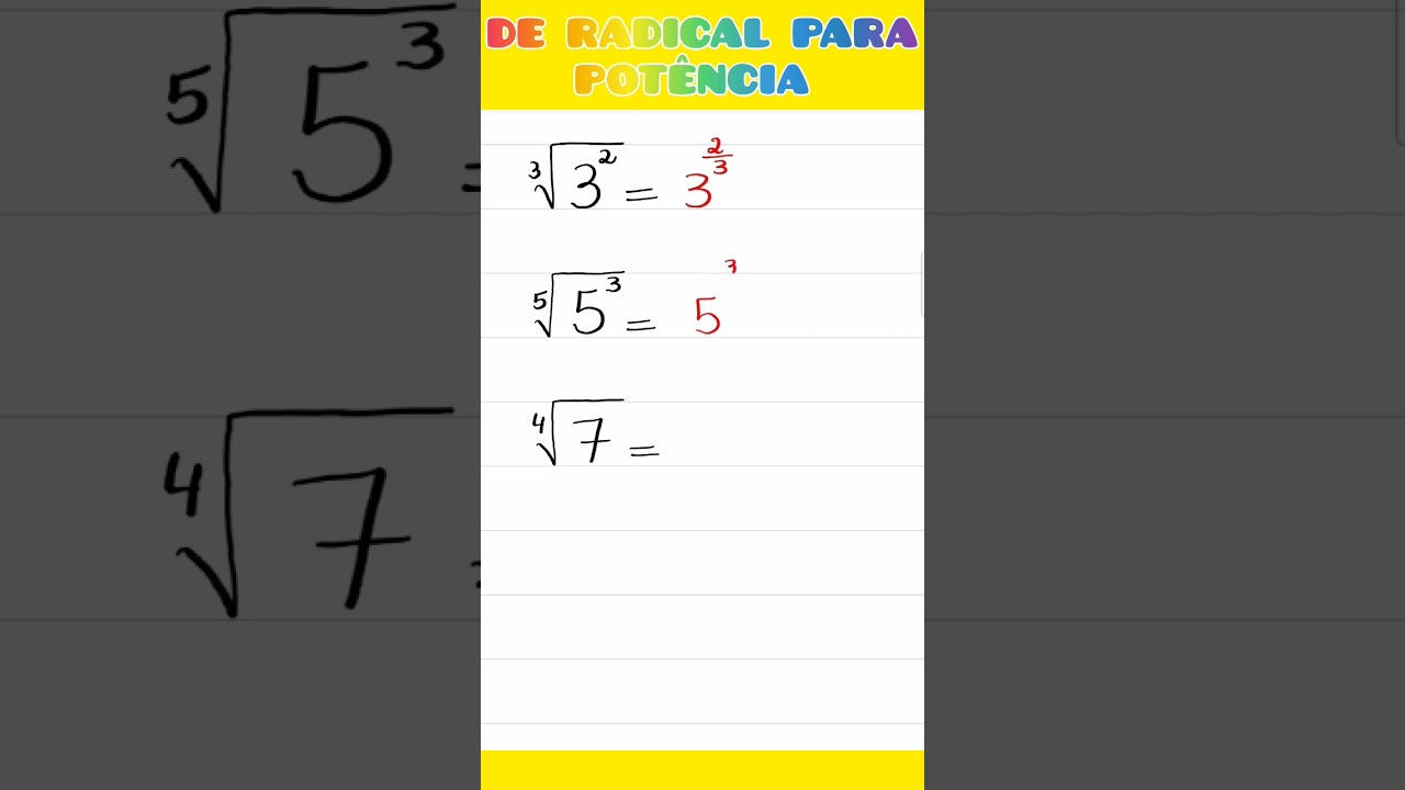Transforme Radicais em Potências com Expoentes Fracionários de Forma Fácil 💥