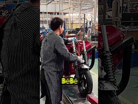 Voici comment sont fabriquées les motos à la chaîne ! #production #industrie #usine #moto