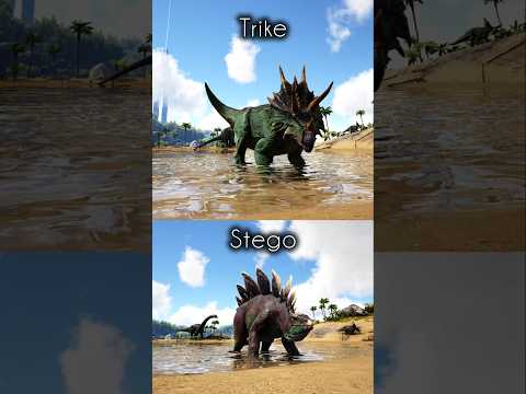 Ark Survival Evolved: Trike vs Stego #ark #shorts