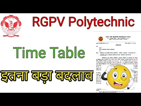 RGPV Time Table | Rgpv Diploma Time table | Rgpv Online Exam Time table | Diploma Online examination