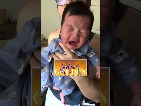 Golden Kpop Demon Hunters but it is my Baby Cries