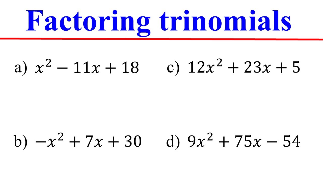 Factoring Quadratic Trinomials: Simplified Guide