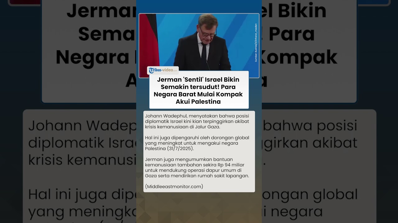 Menlu Jerman Ungkap Israel Terisolasi Imbas Pengakuan Palestina oleh Negara Barat