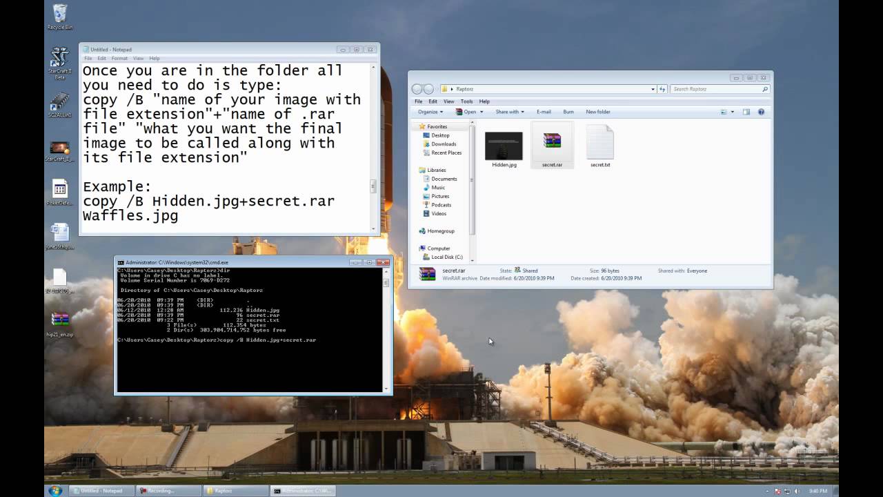 Secretly Embed .RAR Files in Images with WinRAR & Command Prompt π