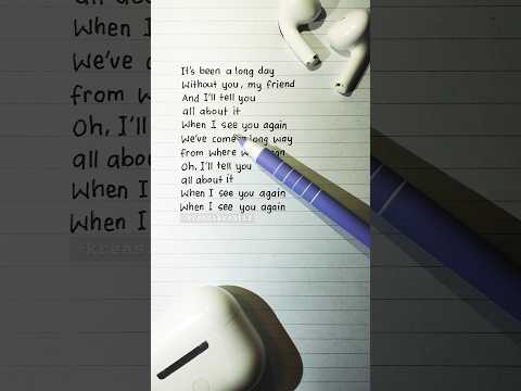 Learn English Through Song : See You Again with Wiz Khalifa ft Charlie Puth #shorts