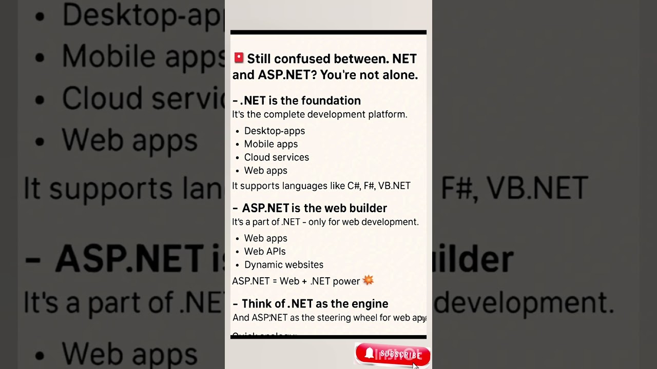 .NET vs ASP.NET: Key Differences Explained