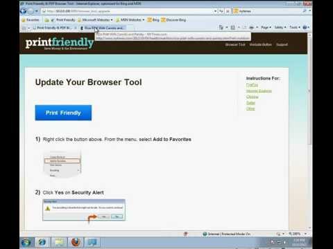 Add PrintFriendly to Internet Explorer