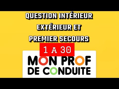 QUESTION INTERIEUR EXTERIEUR ET PREMIER SECOURS PERMIS (1 à 30) 208 Toyota Yaris (Clio 4 ou 5, C3 a…