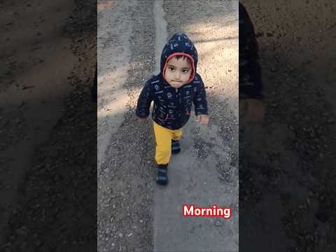 Cute baby boy running on the road funny #shorts #morning_walk #morning #funny #road #cute #baby