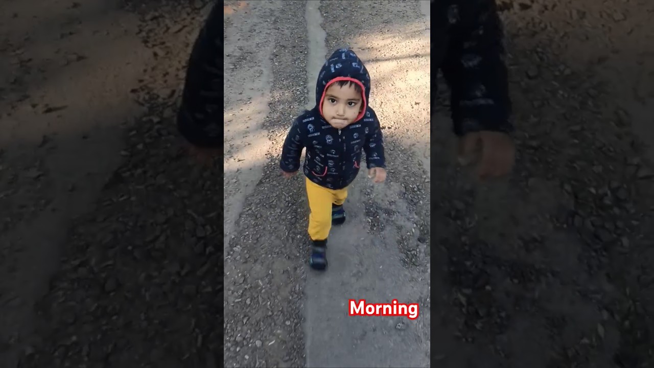 Adorable Baby Boy Running on the Road 😂