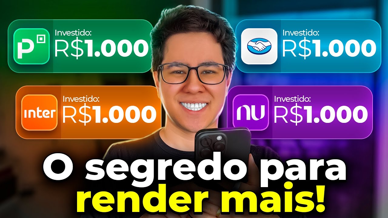 Investimento de R$1000 em Nubank, Inter, PicPay e Mercado Pago por 15 dias