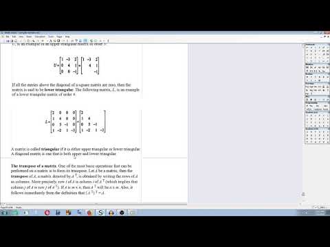 Engineering Mathematics On The Go - 17  - Matrices - Square, Triangular and Transpose of a Matrix