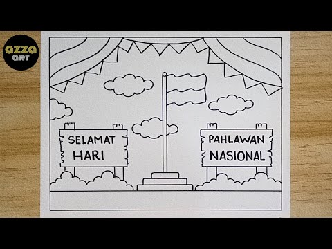 Menggambar Poster Hari Pahlawan Nasional 10 November yang Mudah dan Simpel 🇮🇩