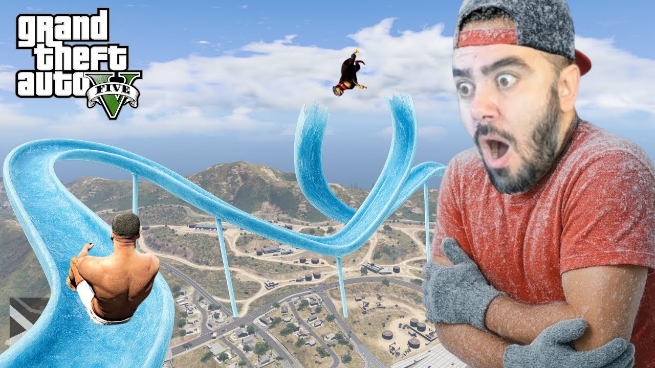 Franklin Performs Epic Buzlu Kaydırak Stunt in GTA 5 🚗 | Amazing Mods!