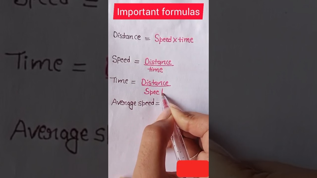Essential Formulas for Speed, Distance, and Time | Short Video