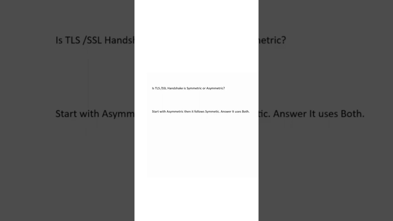 TLS/SSL Handshake Explained: Symmetric vs. Asymmetric π
