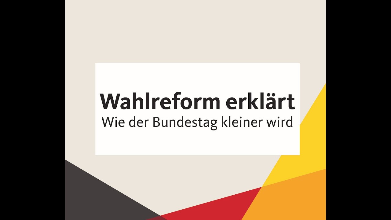 Wahlreform: Bundestag verkleinert 🗳️