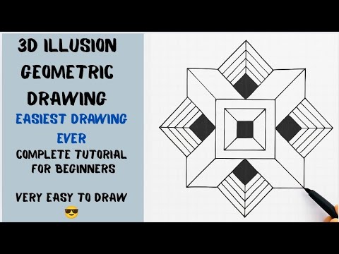 Easy 3D Optical Illusion Art on Graph Paper 🎨