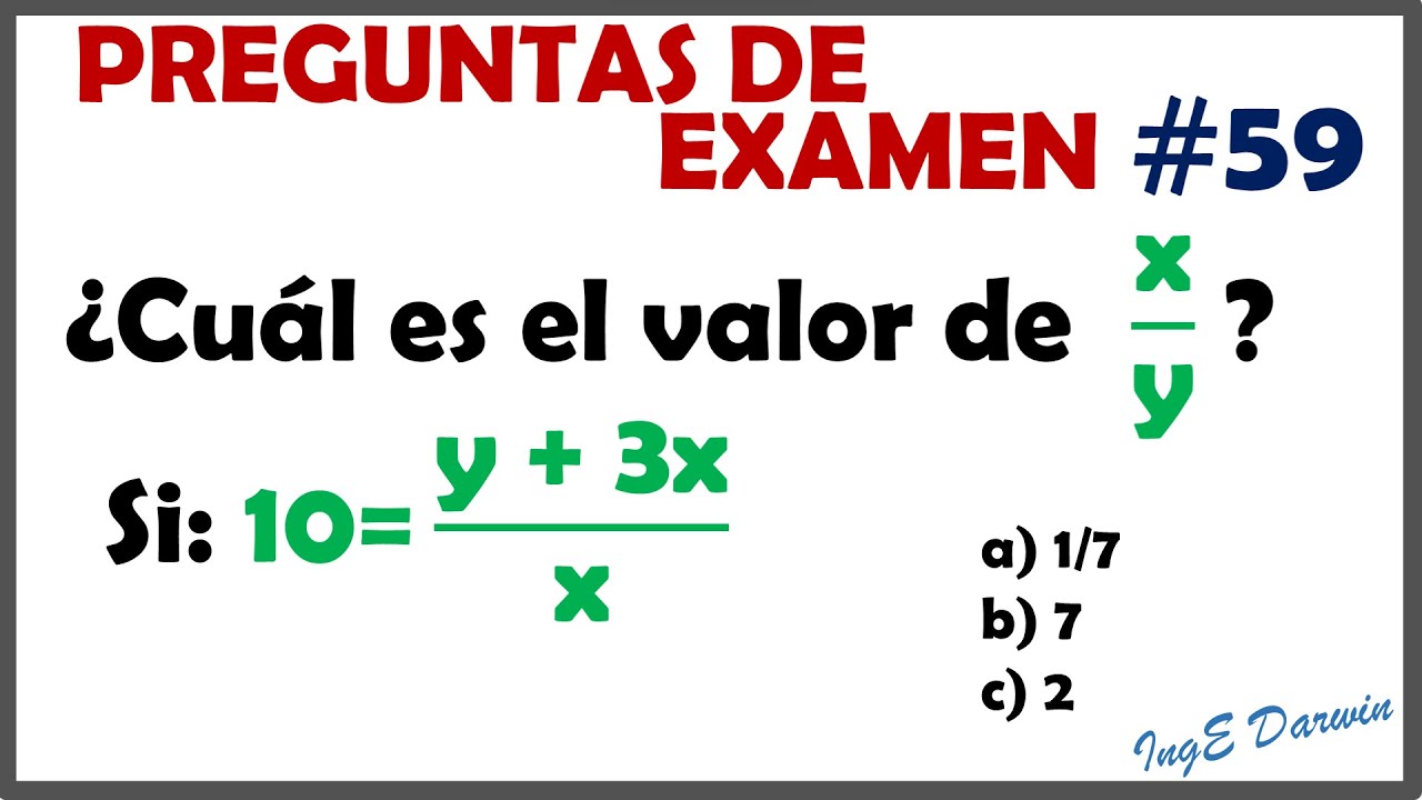 Problema de álgebra, tipo examen de admisión | PE 59