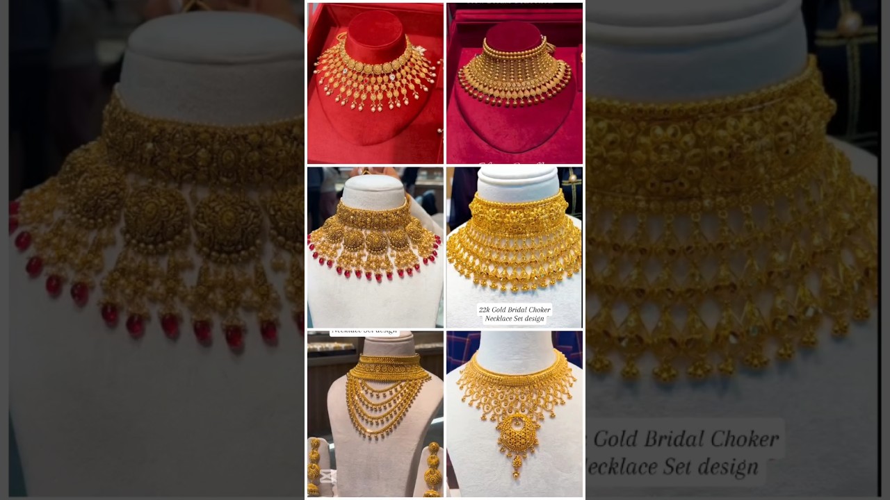 Elegant Gold Bridal Choker Set Designs ✨
