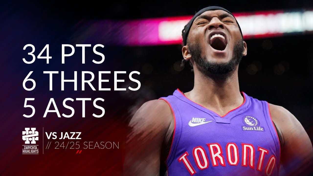 Immanuel Quickley Scores 34 Points with 6 Threes vs Jazz 🔥 | 24/25 Season Highlights