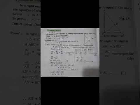 Important Pythagoras theorem for class 9th & 10th students