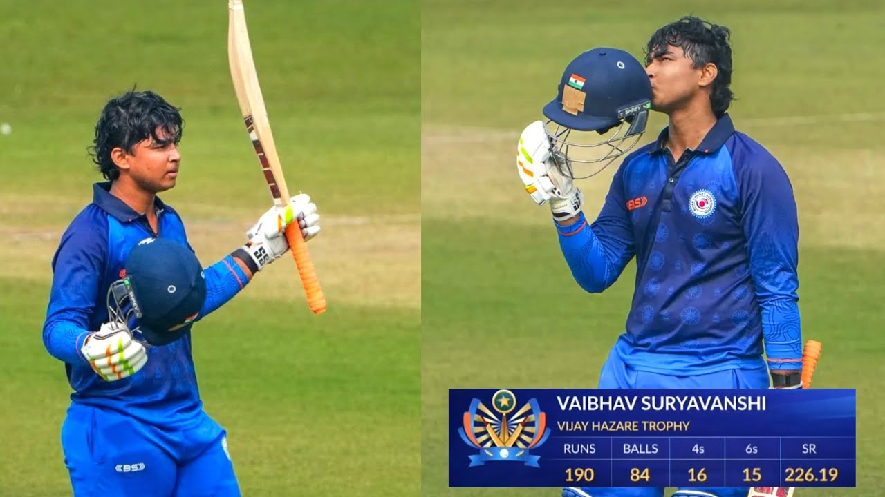 Vaibhav Suryavanshi Century in Vijay Hazare Trophy 2025 | Vaibhav Suryavanshi 190 runs Highlights 