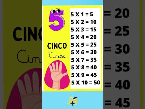 Tabuada do 5 - Tabuada do CINCO - Aprendendo a tabuada de Multiplicação #tabuada #matematika