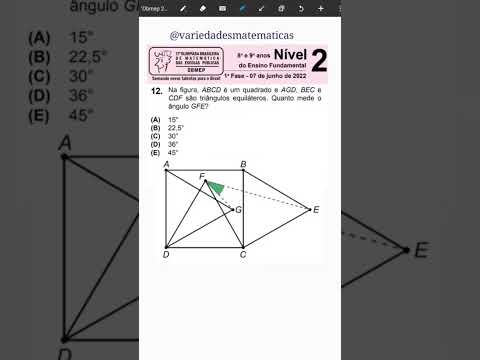 Geometria na Obmep Nível 2. Aquecimento Obmep 2023 #shorts #short #matematica #obmep2023