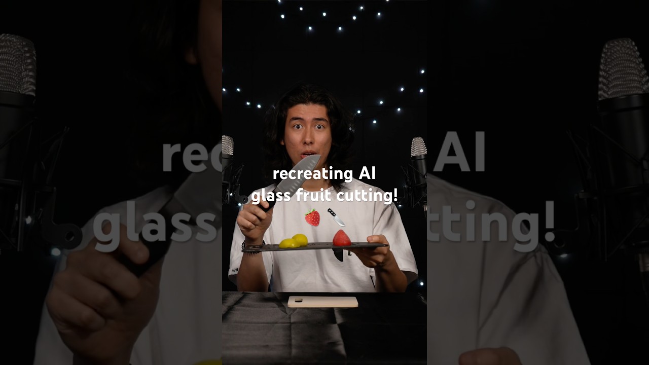 AI Glass Fruit Cutting 🍓 | ASMR Trigger