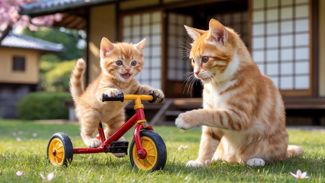 Mama Cat Rescues Kitten from Pool 🐱