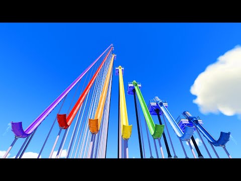 15 vs 800 FT Trap Door Water Slides – Planet Coaster 2