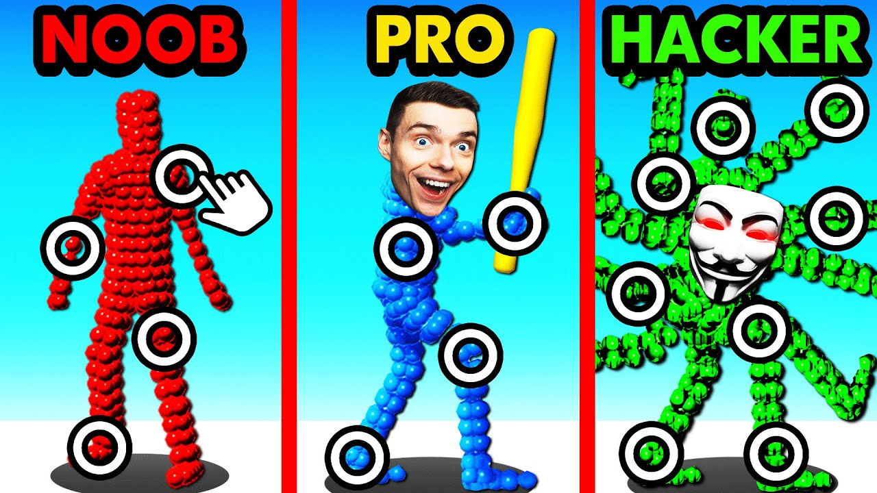 Noob, Pro & Hacker Face Off in 3D Angle Fight 🎮