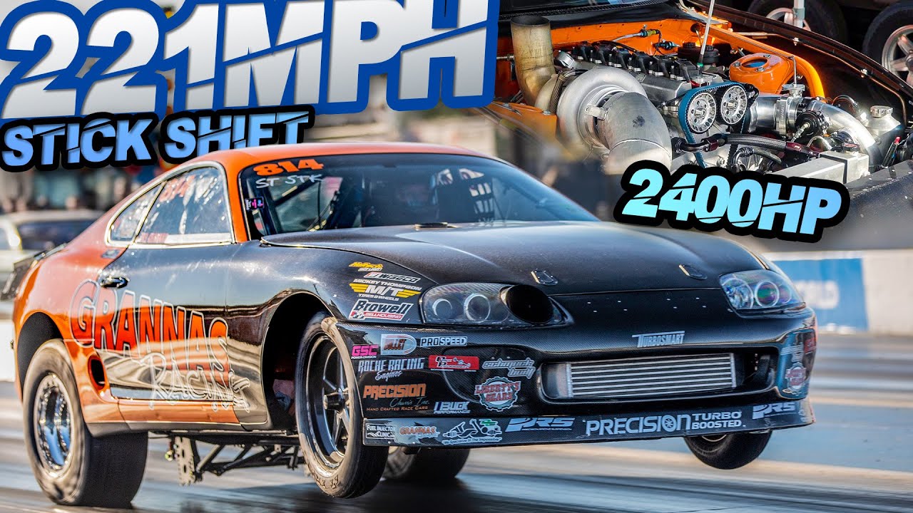 2400HP Stick Shift Supra Reaches 221MPH at 11,000RPM 🚗