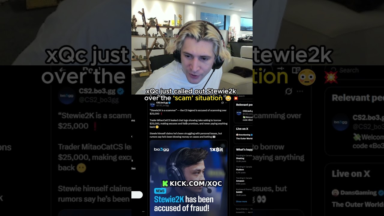 xQc Calls Out Stewie2k Over Scam 🚨