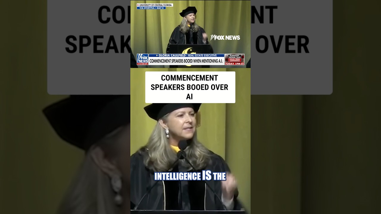 College grads BOO commencement speakers over AI #foxnews #news #shorts #college
