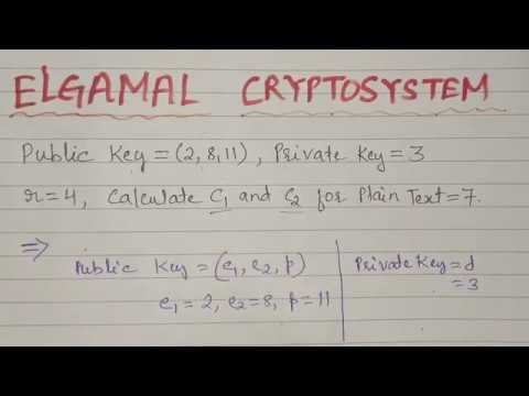 Elgamal Cryptosystem | Solved Example | Cryptography
