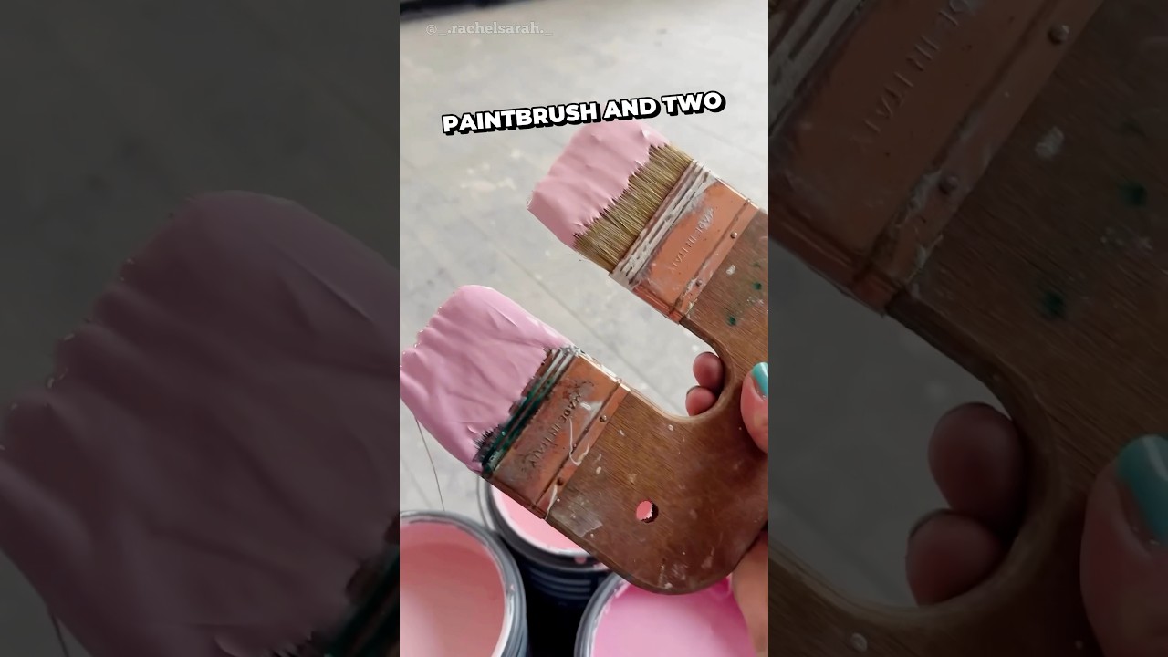 β€οΈποΈ Hand Painted Wall with Double Brush β Stunning Technique You Have to See! π¨ @rachelsarah._