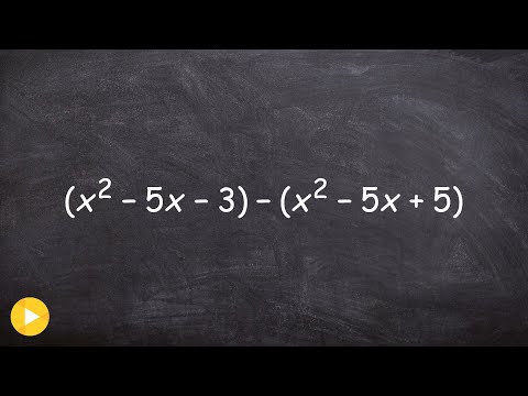 Learn how to subtract polynomials