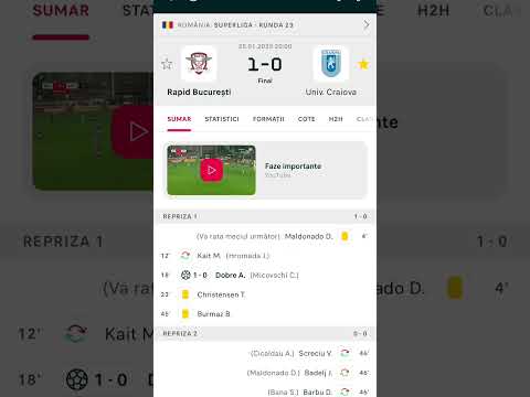 Universitatea Craiova🔵⚪ a pierdut din păcate, cu 1-0 VS Rapid București 🇱🇻 #fotbal #craiova #shorts