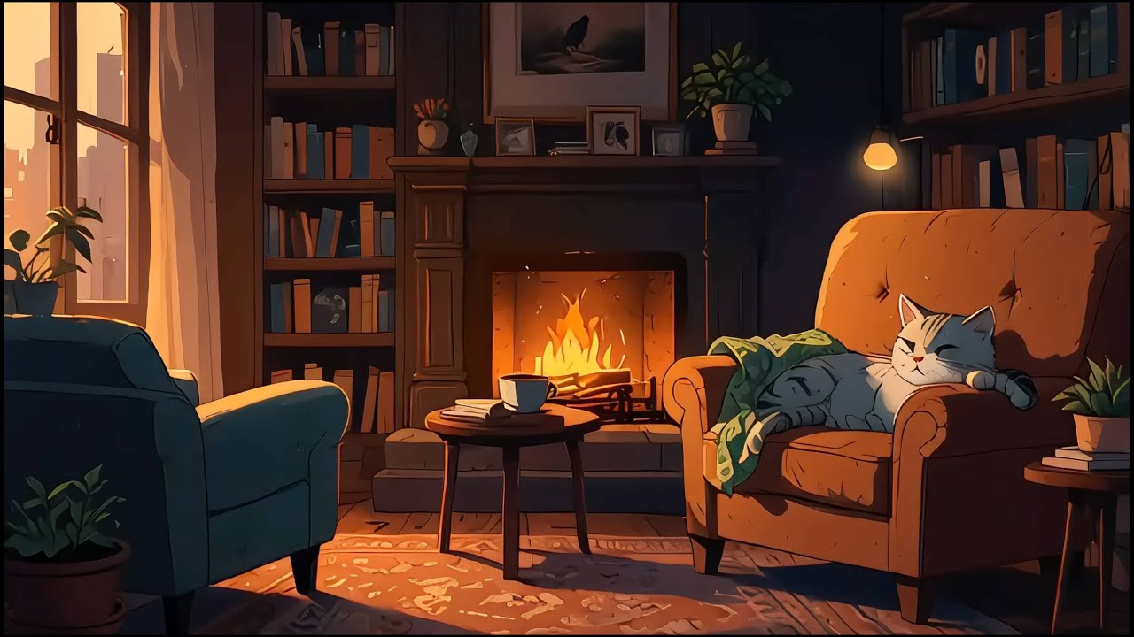 Relaxing Fireplace & Lofi Music for Study & Chill 🎶