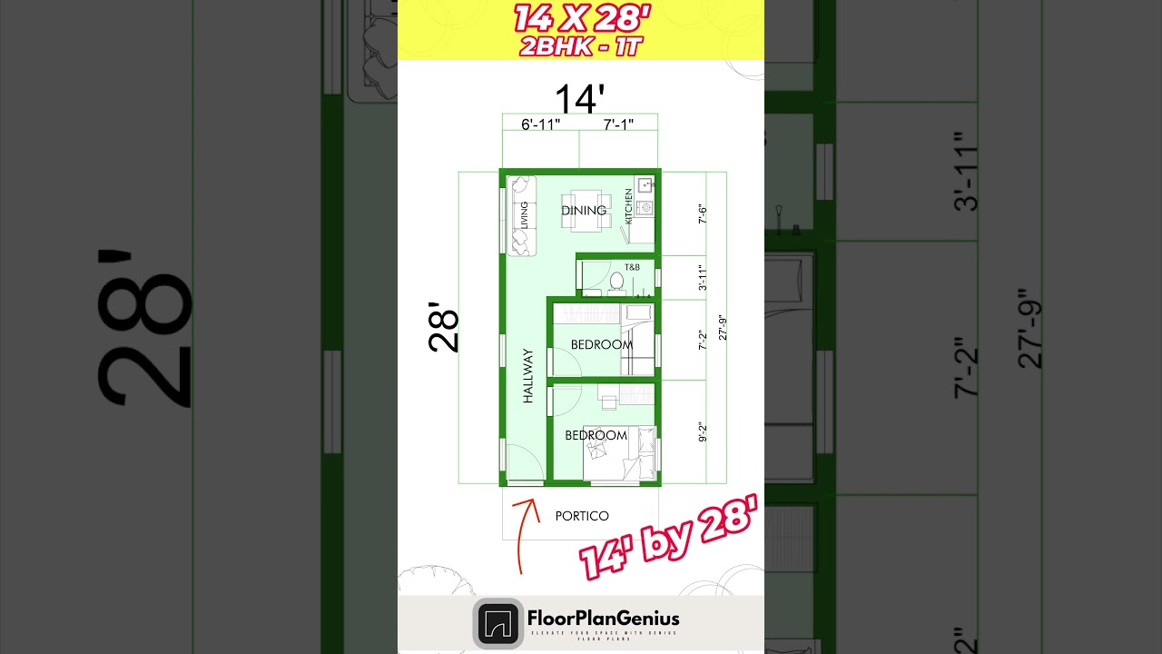 Two bedroom house plan Low budget building design simple home design floor plan