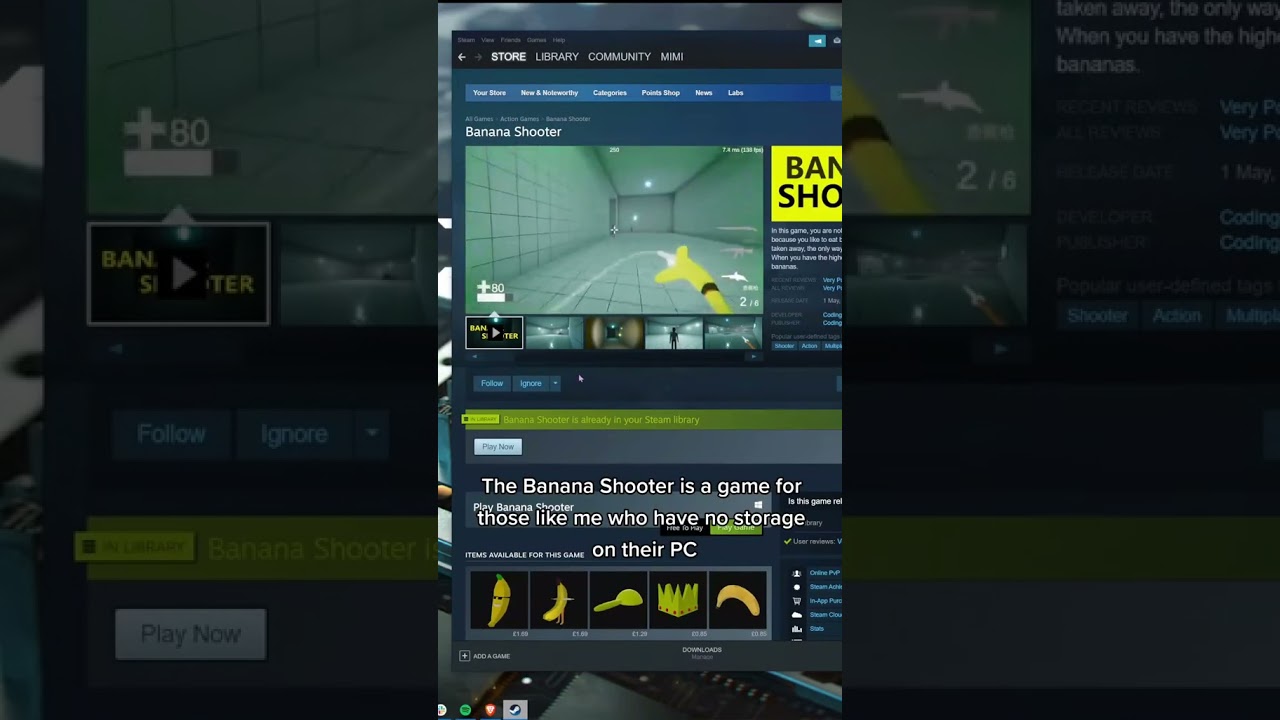 Free Steam Game: Banana Shooter 🎮