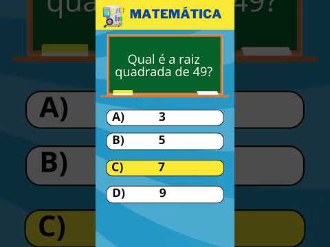 Quiz de Matemática Raiz Quadrada #quiz #raizquadrada #pensaquiz