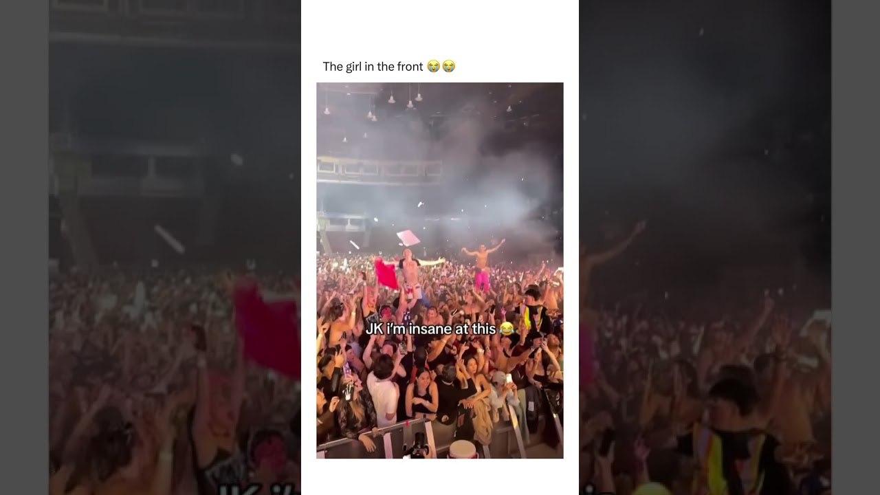 Girl Front Row at EDM Festival 😢