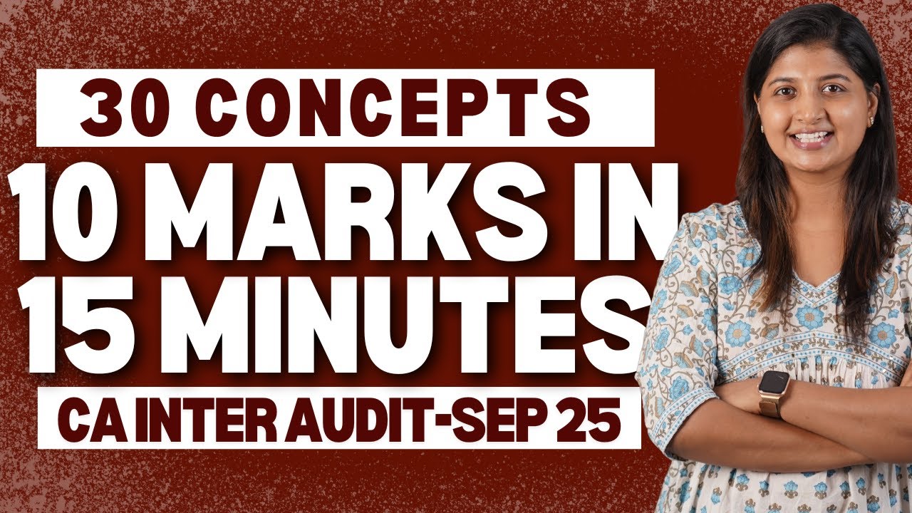 30 Crack CA Inter Audit: 30 Key Concepts in 15 Minutes for 10 Marks π