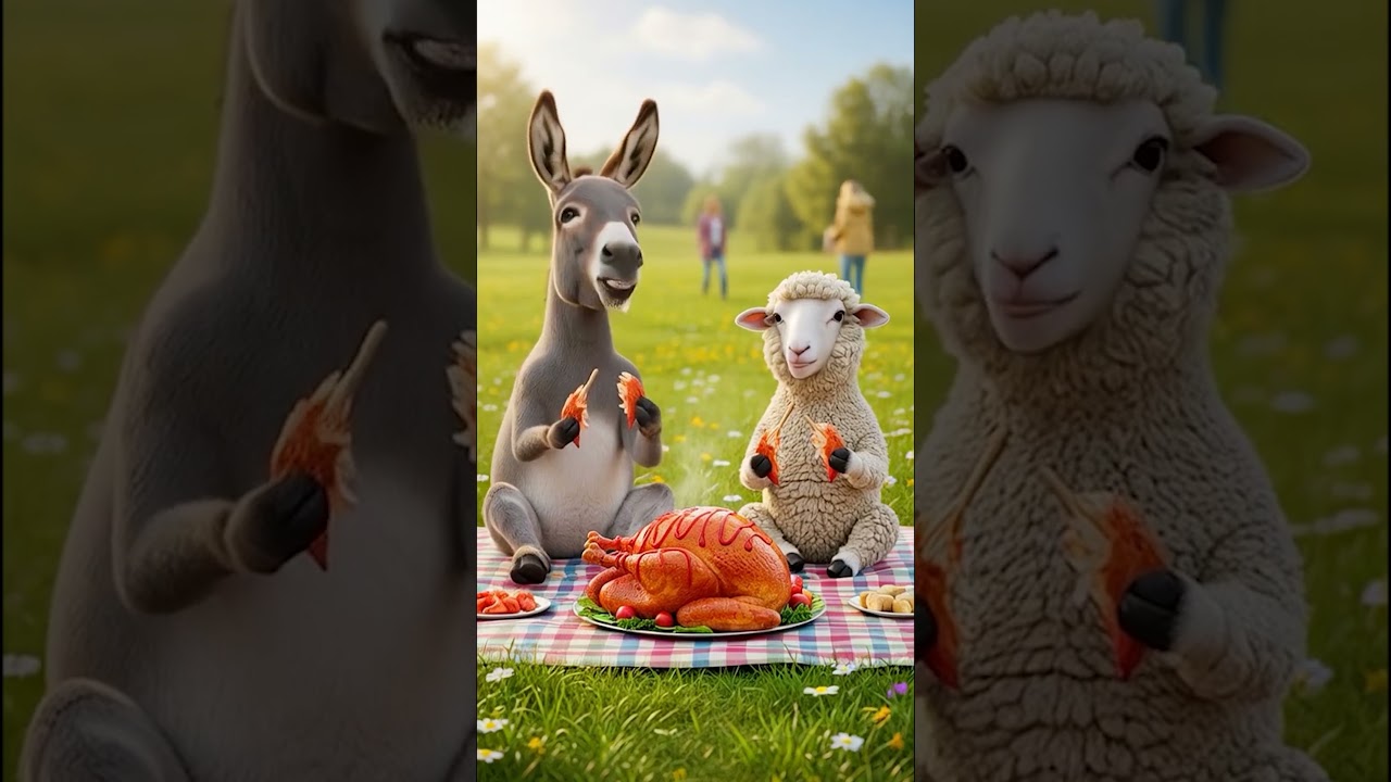 Hilarious Animal Reaction: Donkey & Sheep Share a Surprising Moment 😂