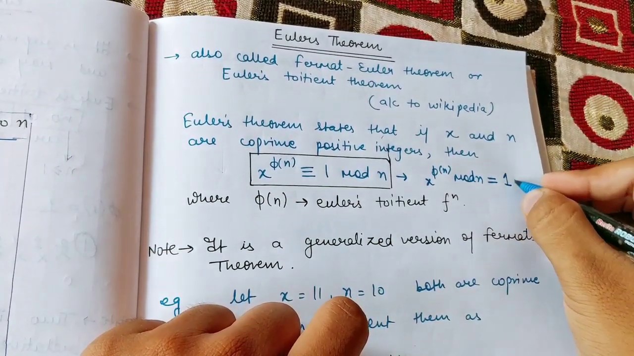 Euler's Theorem Explained: A Key Concept in Cryptography & Network Security 🔐