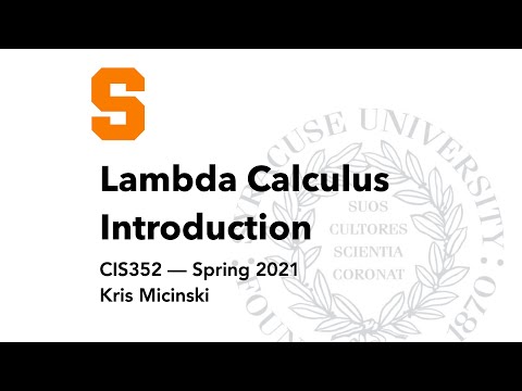 L16: Lambda Calculus Introduction